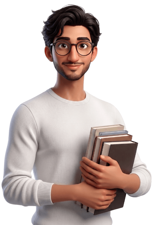 Hamid Afzal holding books